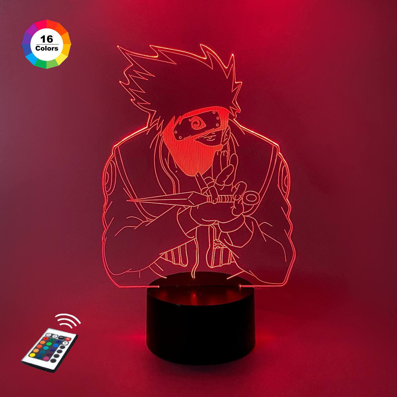 3D світильник нічник з пультом "Какаші" 3DTOYSLAMP