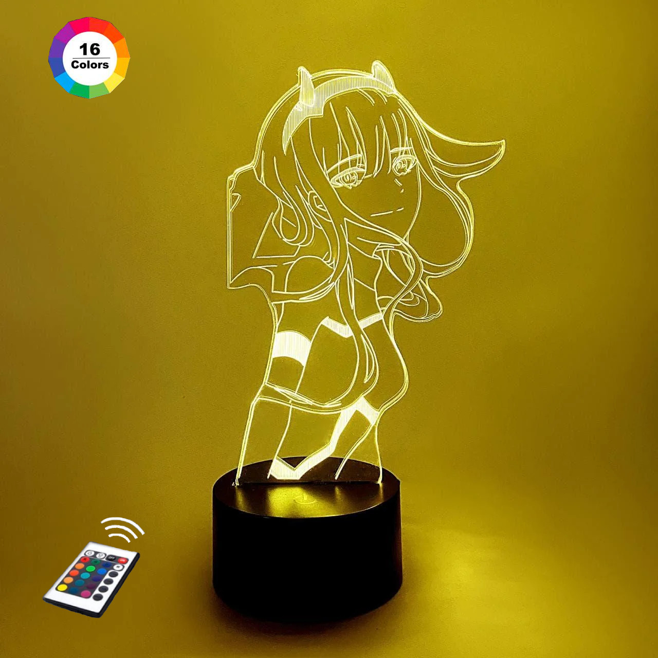 3D світильник нічник з пультом "Нуль два (1)" 3DTOYSLAMP