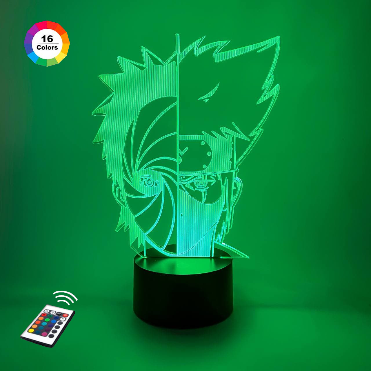 3D світильник нічник з пультом "Учіха Обіто і Какаши Хатаке" 3DTOYSLAMP