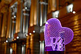 Змінна пластина для 3D Світильників "Серце LOVE" 3DTOYSLAMP, фото 2