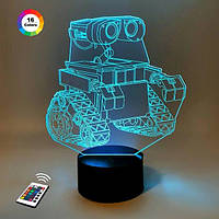 3D світильник нічник з пультом "ВАЛЛ-І"  3DTOYSLAMP