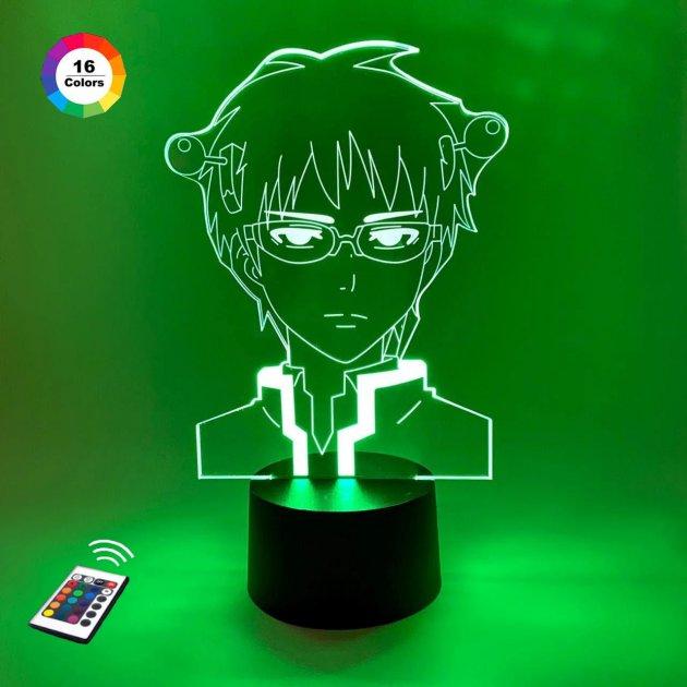 3D світильник нічник з пультом "Сайки Кусуо" 3DTOYSLAMP