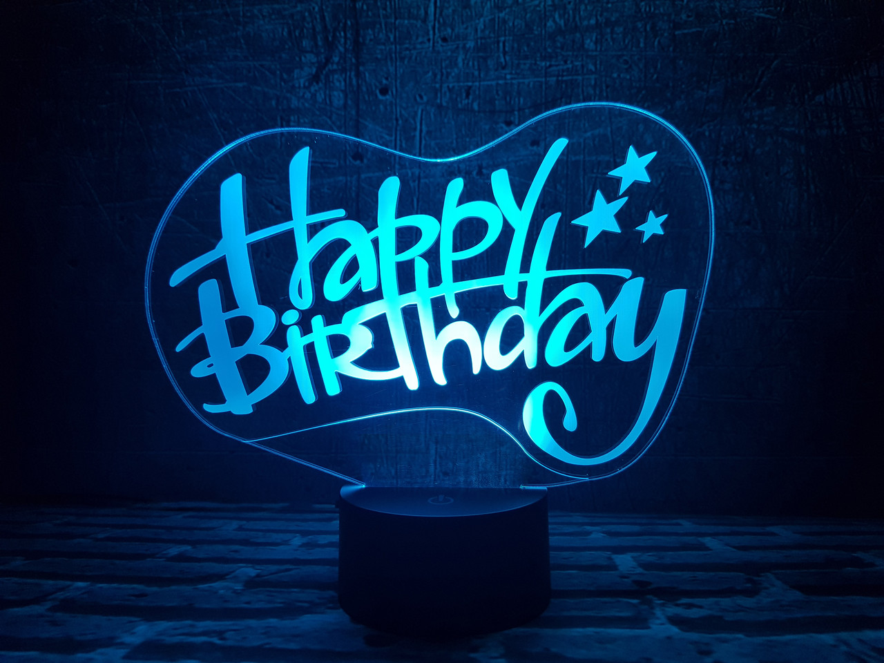 Змінна пластина для 3D світильників "Happy Birthday (З днем народження)" 3DTOYSLAMP, фото 1
