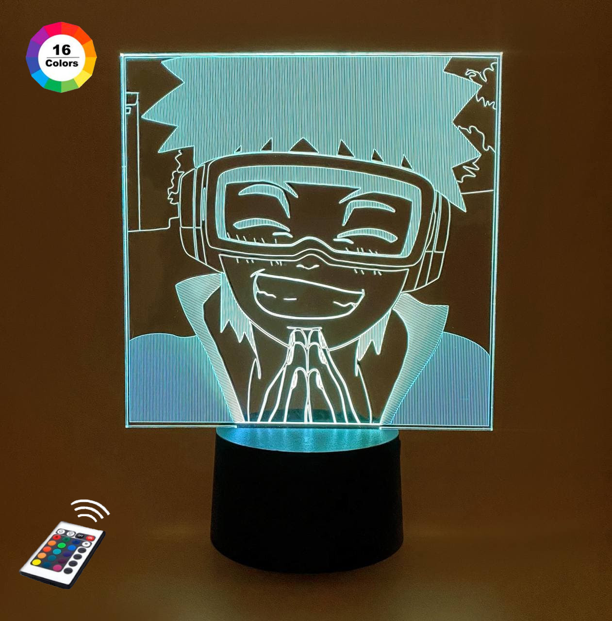 3D світильник нічник з пультом "Учіха Оббите" 3DTOYSLAMP