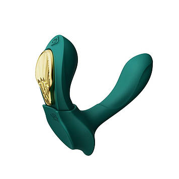 Смарт-вібратор у трусики Zalo - AYA Turquoise Green, насадка та пульт ДК Bomba💣