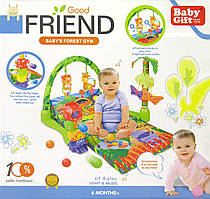 Килимок ігровий для малюка 3159 "Джунглі", дуга з підвісками, звук, світло