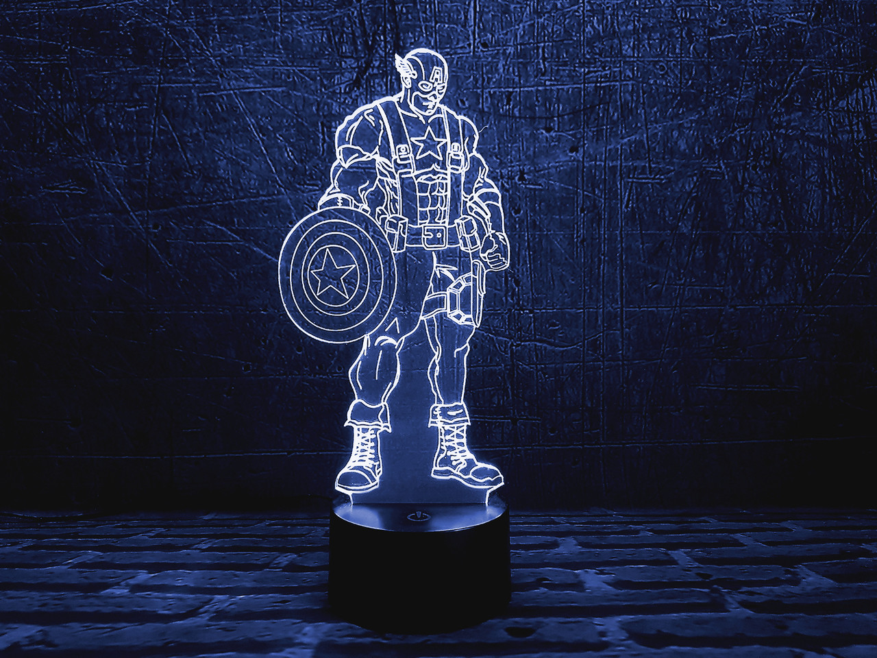 Змінна пластина для 3D каганця "Капітан Америка 1" 3DTOYSLAMP, фото 1