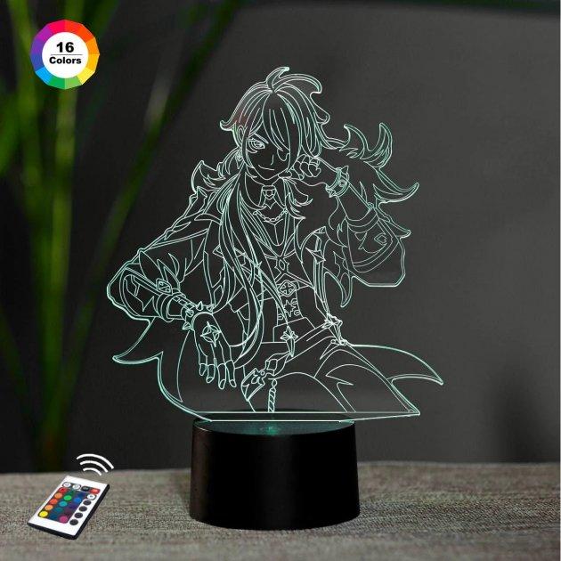 3D світильник нічник з пультом GENSHIN IMPACT "Кэйа" 3DTOYSLAMP, фото 1