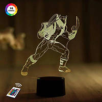 3D світильник нічник з пультом "Росомаха" 3DTOYSLAMP