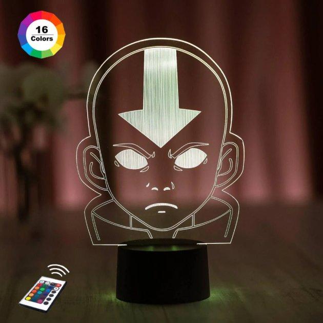 3D світильник нічник з пультом "Аанга" 3DTOYSLAMP