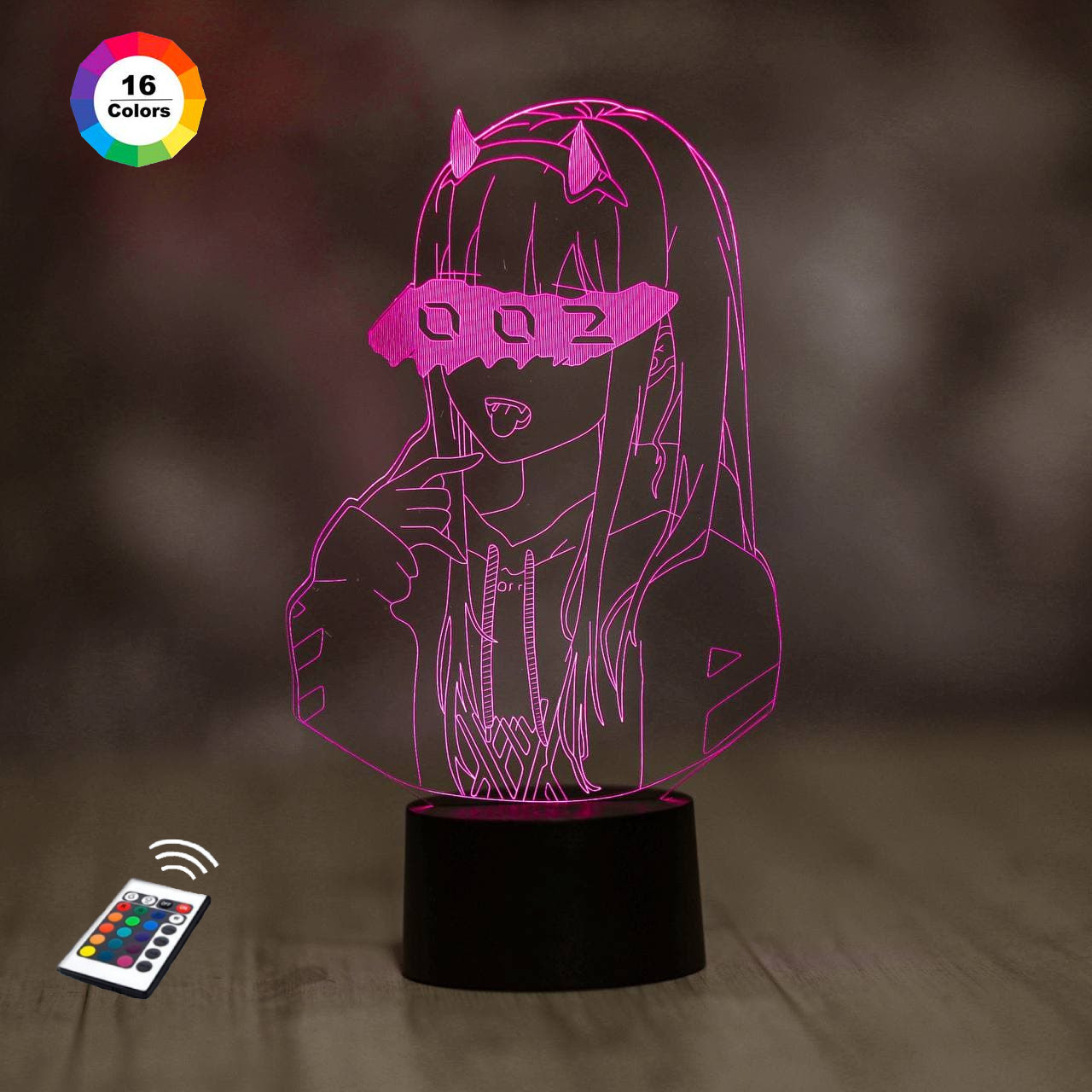 3D світильник нічник з пультом "Нуль два (5)" 3DTOYSLAMP