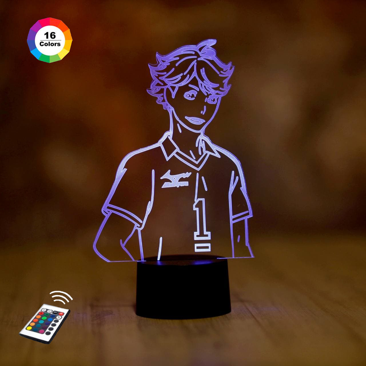 3D світильник нічник з пультом "Ойкава Тоору" 3DTOYSLAMP