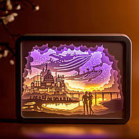3D настільна картина-нічник "Місто Кит" 3DTOYSLAMP