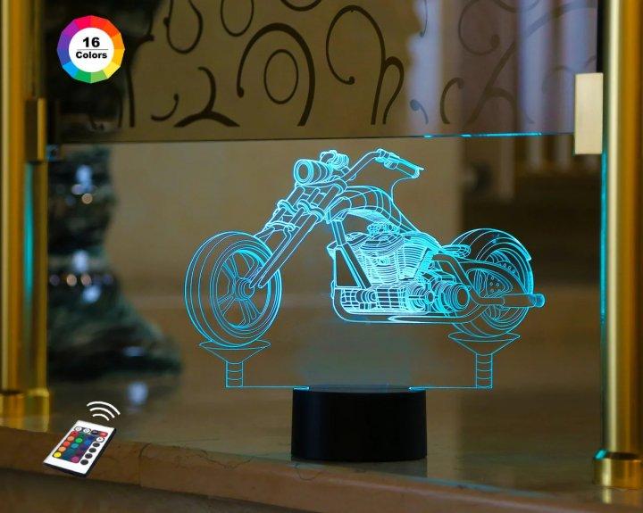 3D світильник нічник з пультом "Мотоцикл 3"  3DTOYSLAMP