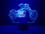 3D світильник нічник з пультом "Мотоцикл 3"  3DTOYSLAMP, фото 4
