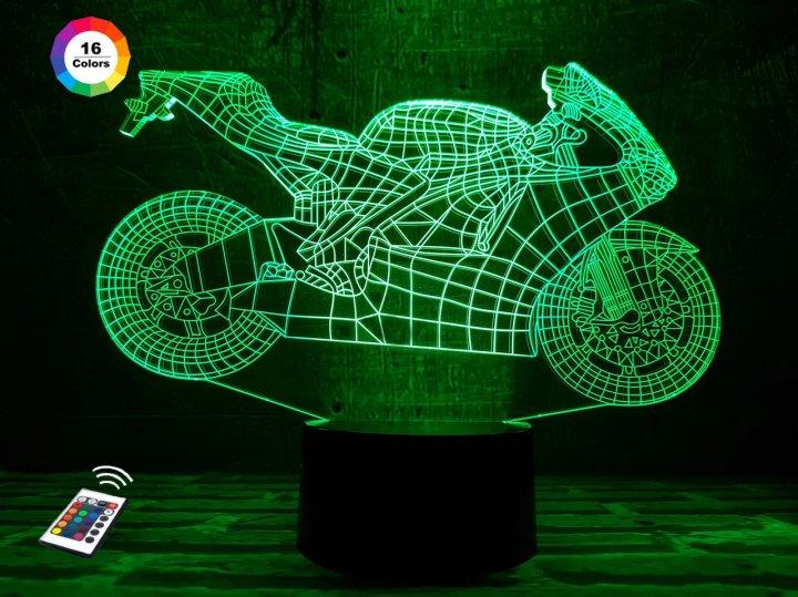 3D світильник нічник з пультом "Мотоцикл 4" 3DTOYSLAMP
