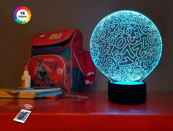 3D світильник нічник з пультом "Цифри" 3DTOYSLAMP, фото 1