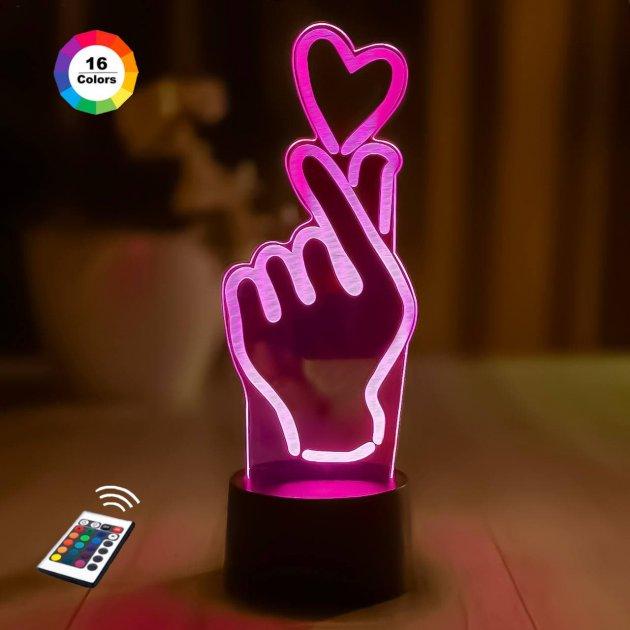 3D світильник нічник з пультом "Лайк" 3DTOYSLAMP, фото 1