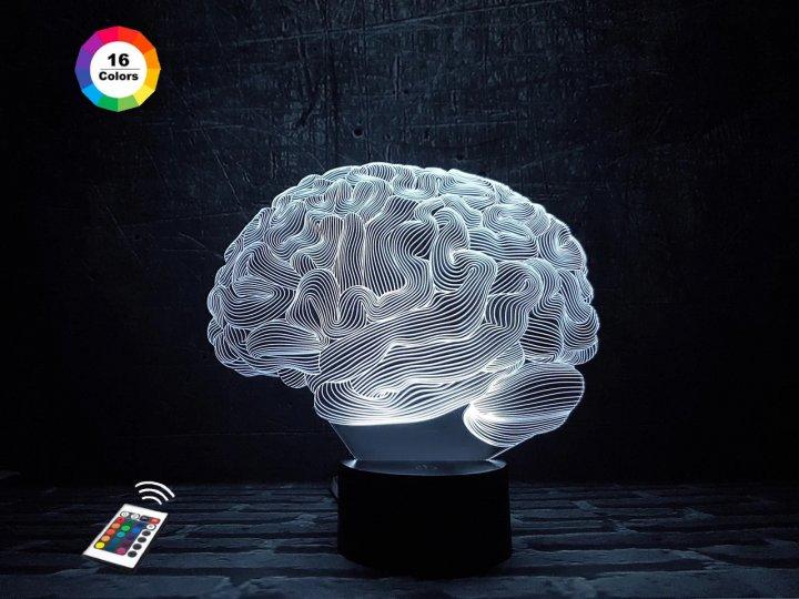 3D світильник нічник з пультом "Мозок" 3DTOYSLAMP, фото 1