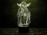 3D світильник нічник з пультом "Йода" 3DTOYSLAMP, фото 4
