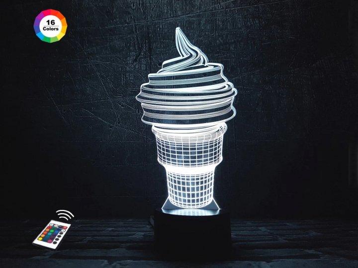 3D світильник нічник з пультом "Морозиво" 3DTOYSLAMP, фото 1