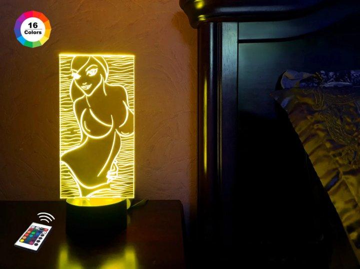 3D світильник нічник з пультом "Дівчина" 3DTOYSLAMP