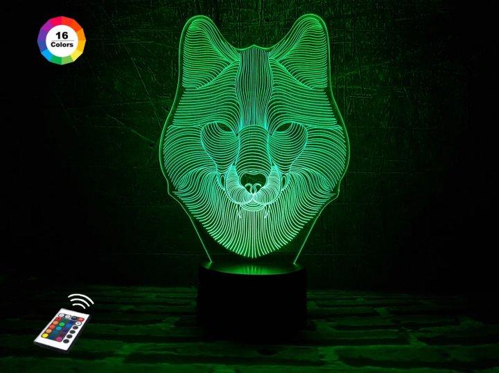 3D світильник нічник з пультом "Вовк" 3DTOYSLAMP, фото 1