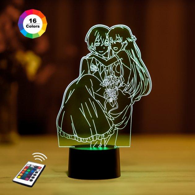 3D світильник нічник з пультом "Юкитэро Аманои Юно Гасай" 3DTOYSLAMP