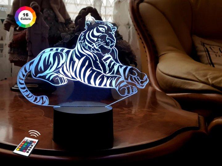 3D світильник нічник з пультом "Тигр" 3DTOYSLAMP, фото 1
