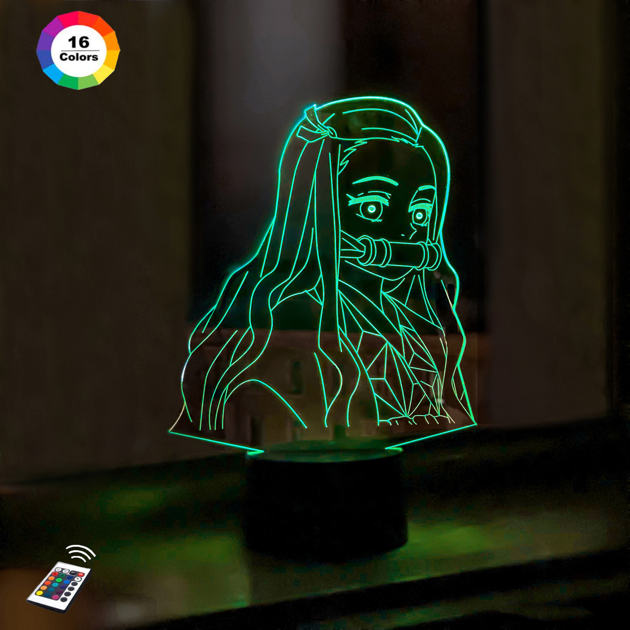 3D світильник нічник з пультом "Незуко Камадо 2" 3DTOYSLAMP