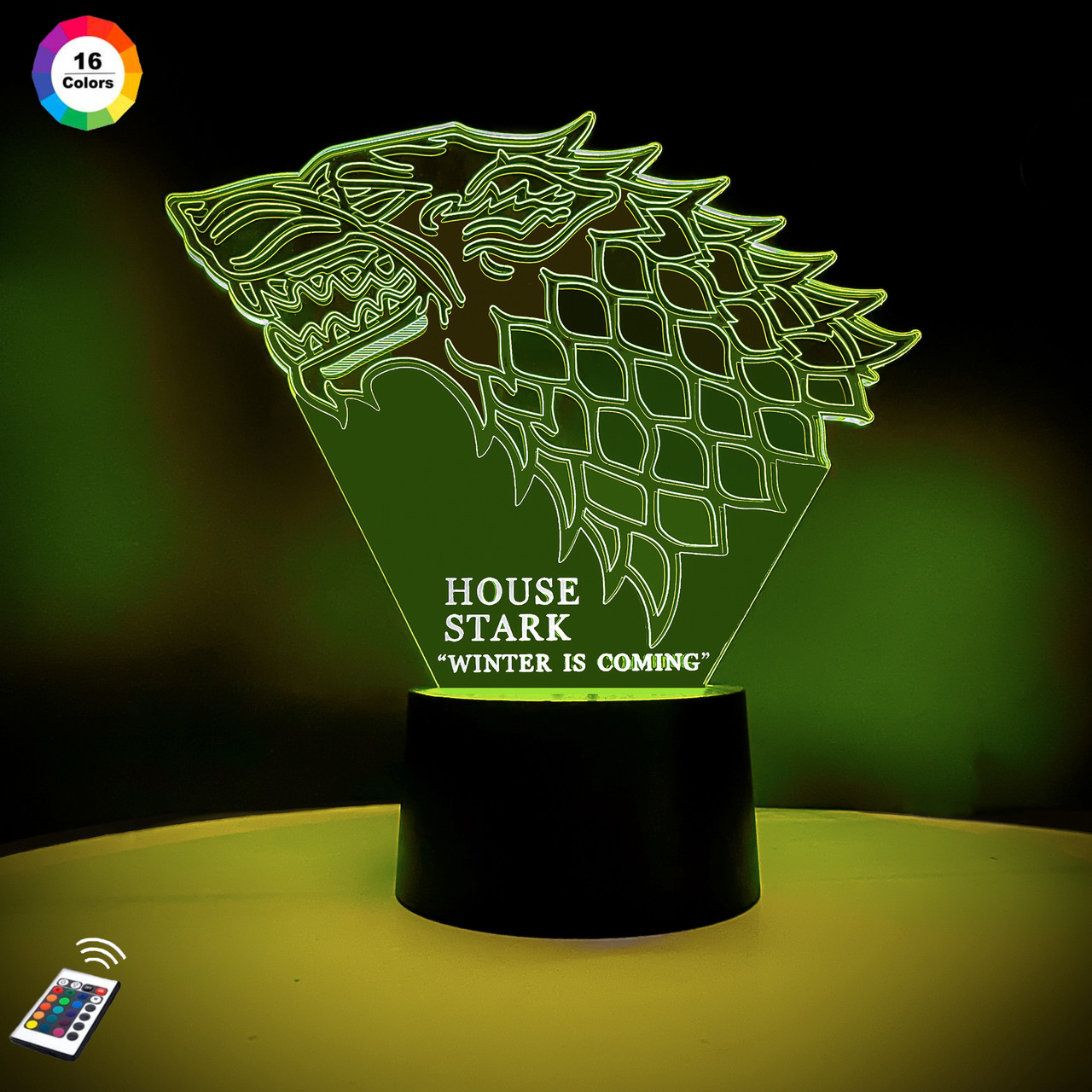 3D світильник нічник з пультом "Герб дому Старків" 3DTOYSLAMP, фото 1