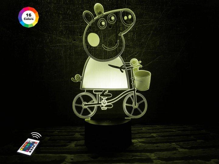 3D світильник нічник з пультом "Свинка Пэппа" 3DTOYSLAMP