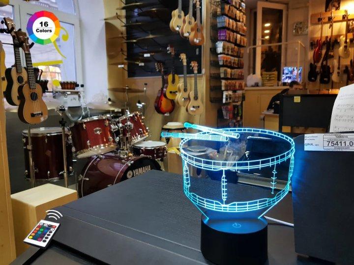 3D світильник нічник з пультом "Барабан" 3DTOYSLAMP