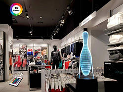 3D світильник нічник з пультом "Кегля" 3DTOYSLAMP