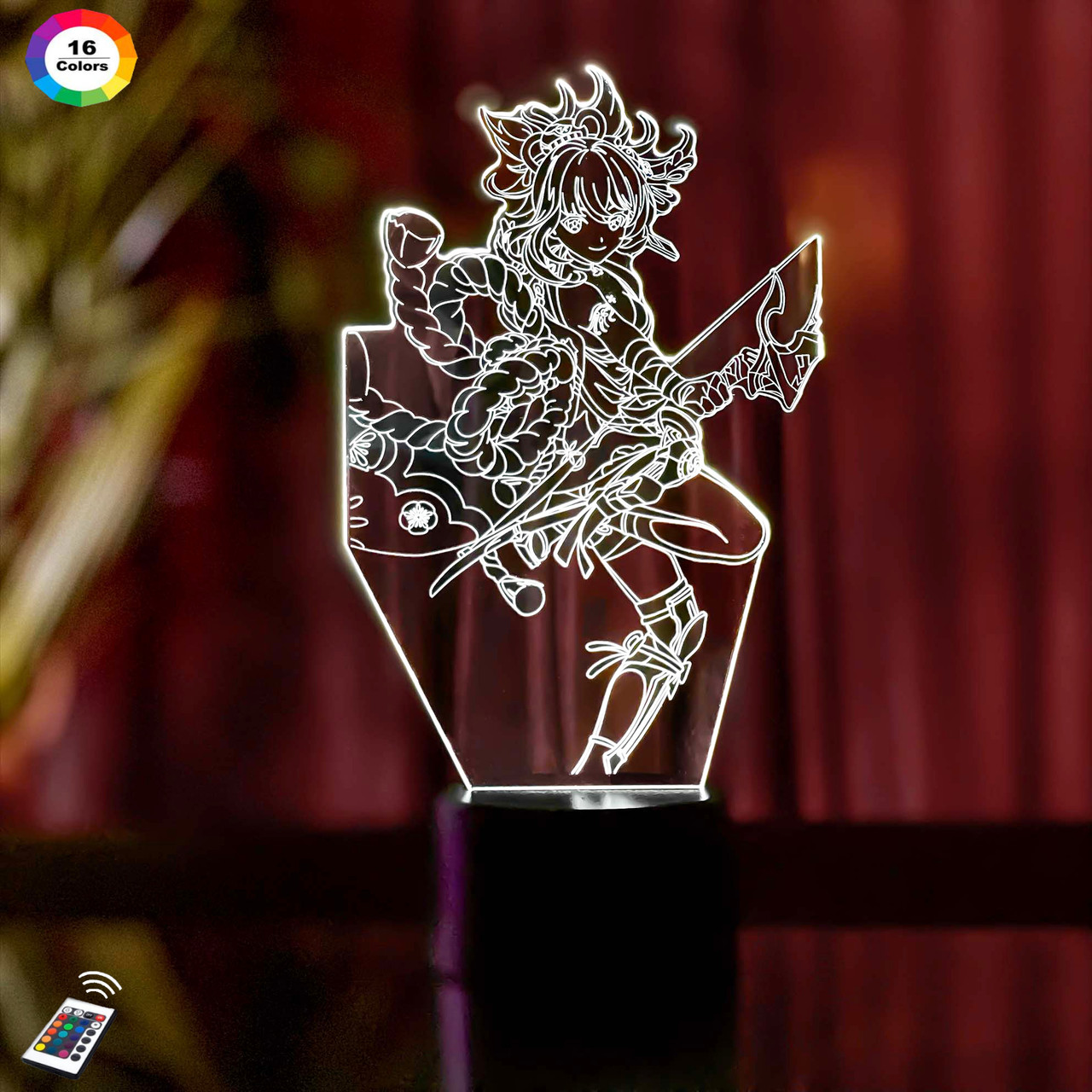 3D світильник нічник з пультом GENSHIN IMPACT "Йоімія" (Yoimiya) 3DTOYSLAMP, фото 1