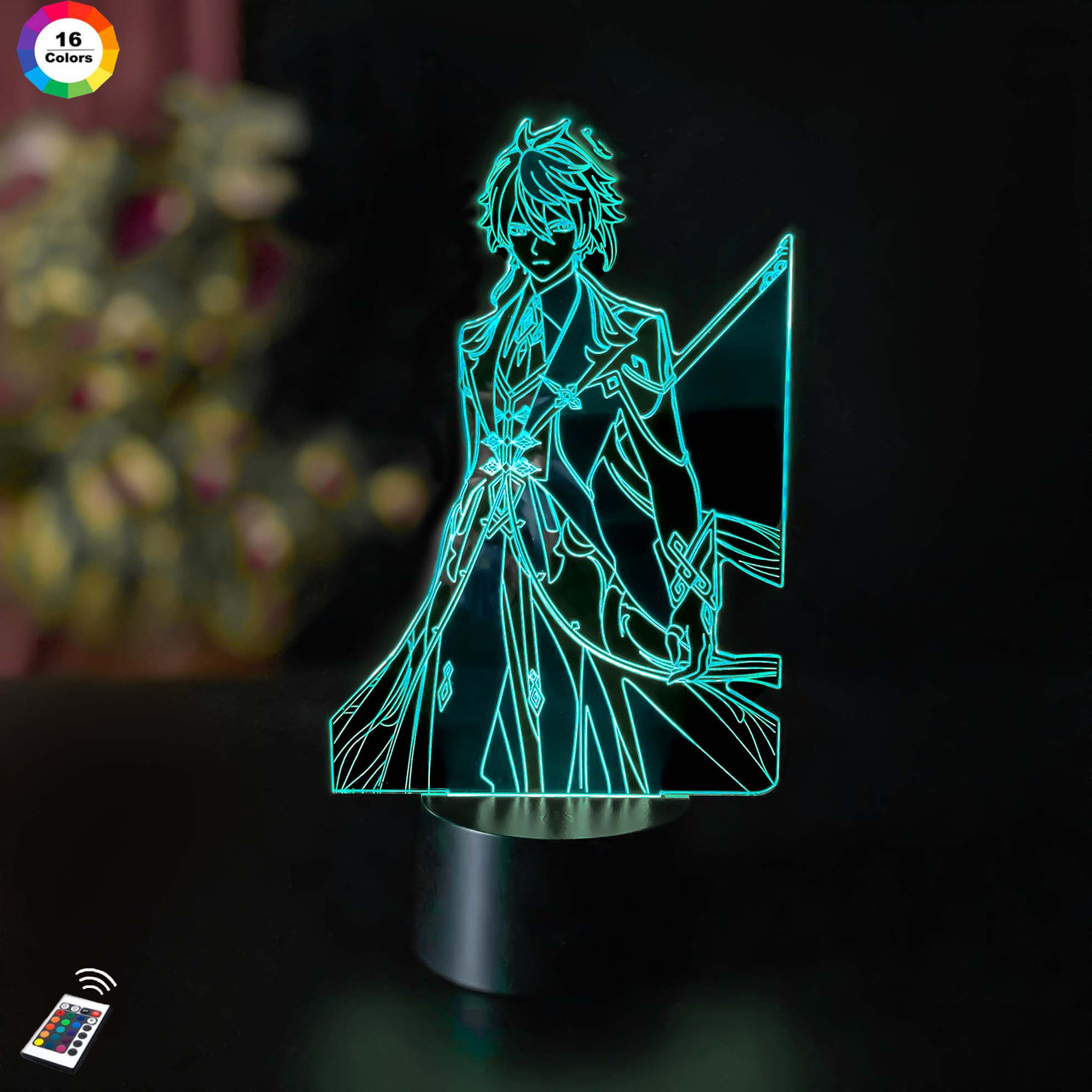 3D світильник нічник з пультом GENSHIN IMPACT "Чжун Лі" 3DTOYSLAMP, фото 1