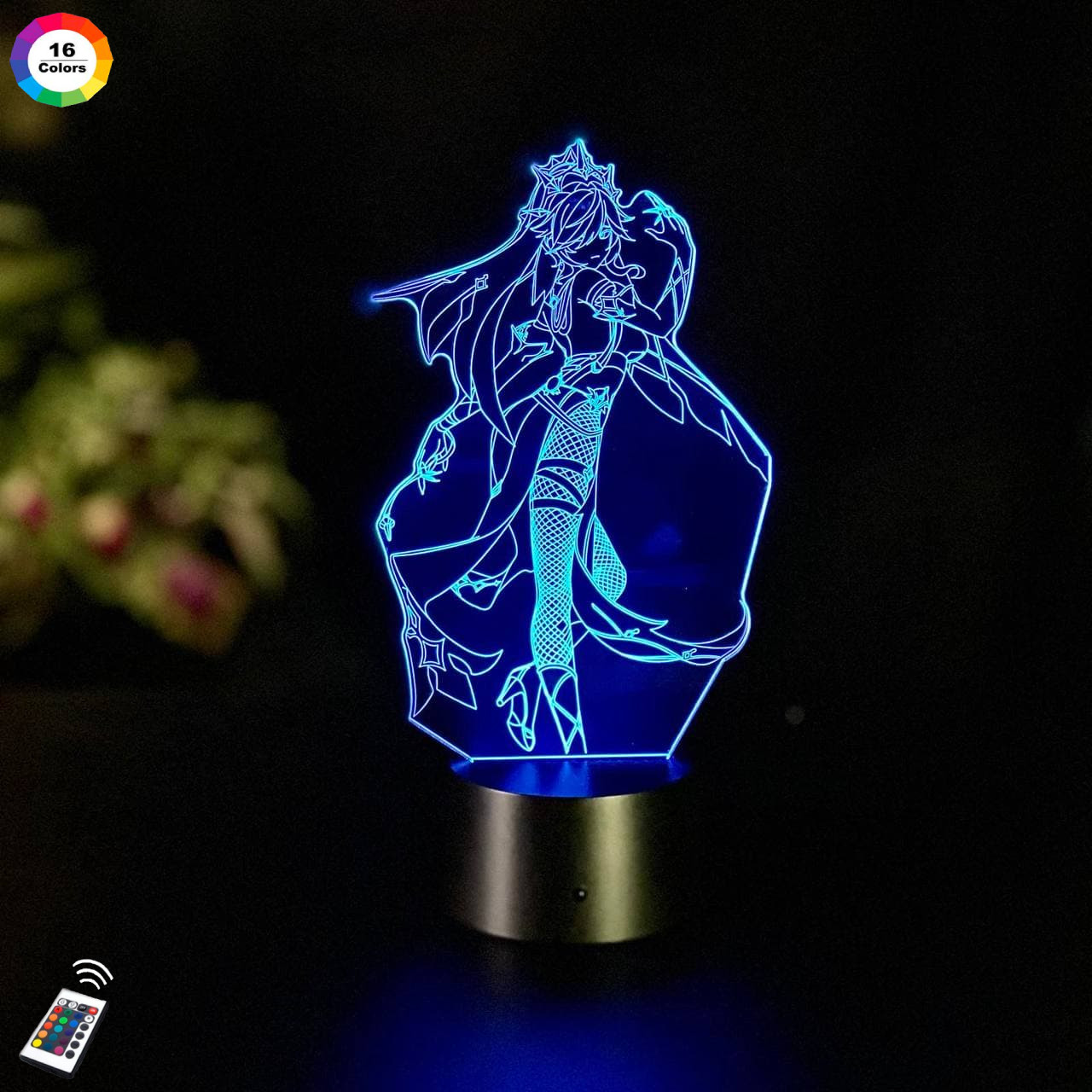 3D світильник нічник з пультом GENSHIN IMPACT "Розарію" 3DTOYSLAMP, фото 1