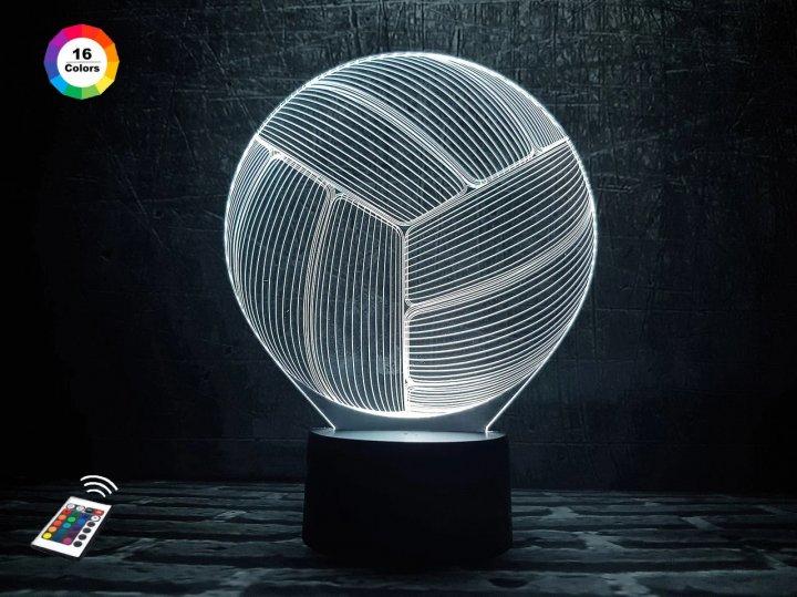 3D світильник нічник з пультом "Волейбольний м'яч" 3DTOYSLAMP