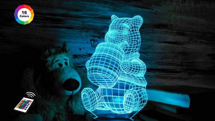 3D світильник нічник з пультом "Вінні-Пух" 3DTOYSLAMP
