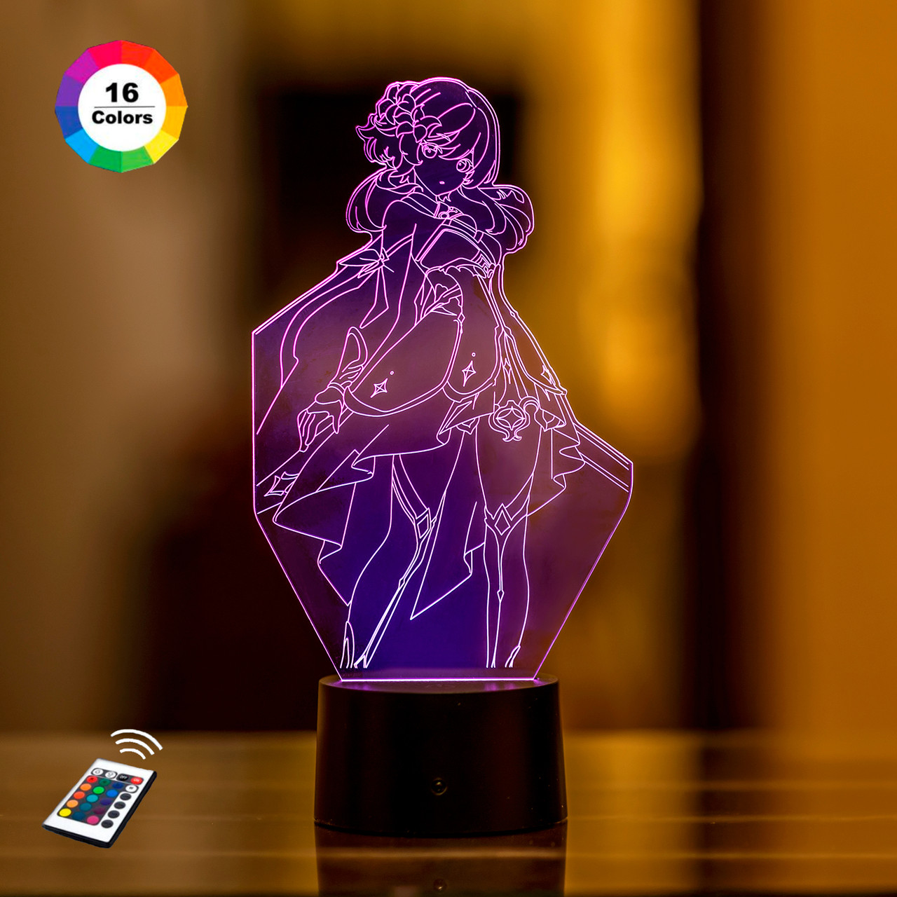 3D світильник нічник з пультом GENSHIN IMPACT "Люмин" 3DTOYSLAMP, фото 1