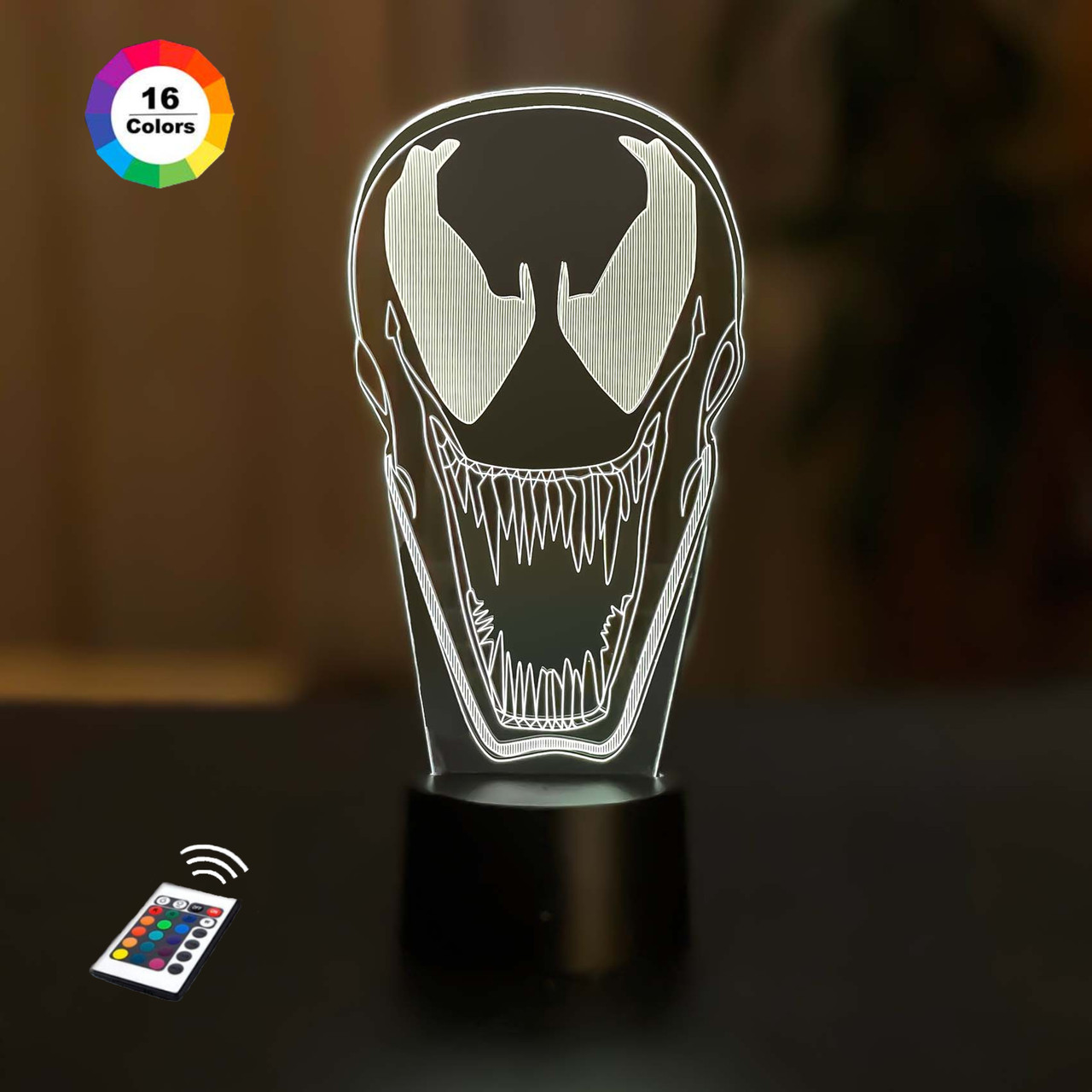 3D світильник нічник з пультом "Веном"3DTOYSLAMP, фото 1