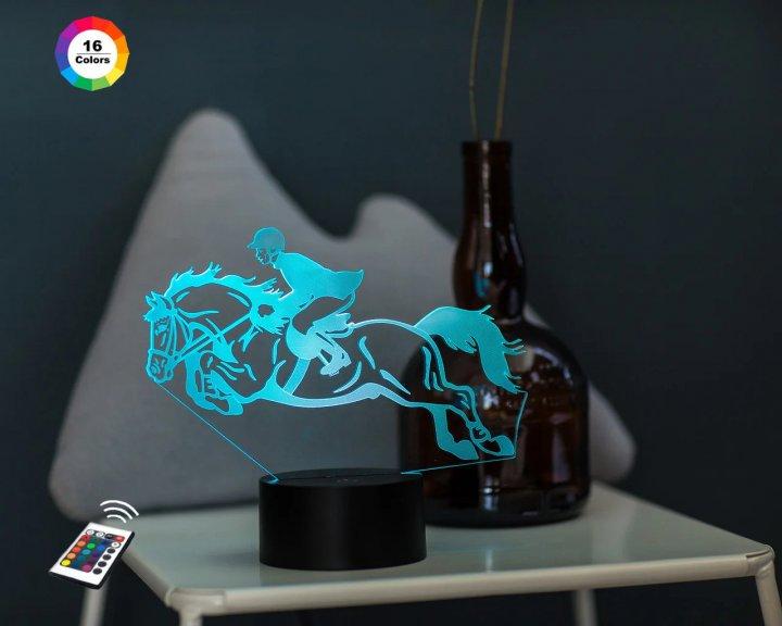 3D світильник нічник з пультом "Кінний спорт" 3DTOYSLAMP