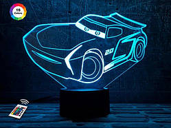 3D світильник нічник з пультом "Автомобіль Тачки" 3DTOYSLAMP