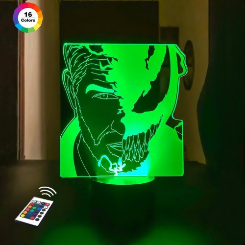 3D світильник нічник з пультом "Веном 3" 3DTOYSLAMP