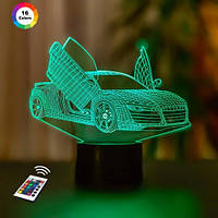 3D світильник нічник з пультом "Автомобіль 42" 3DTOYSLAMP