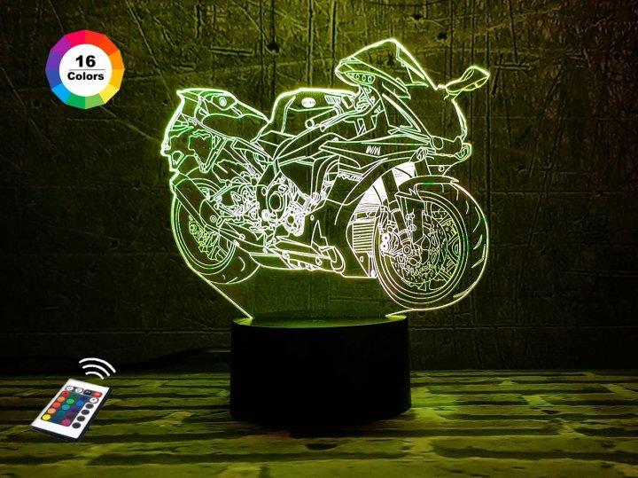3D світильник нічник з пультом "Мотоцикл 8" 3DTOYSLAMP