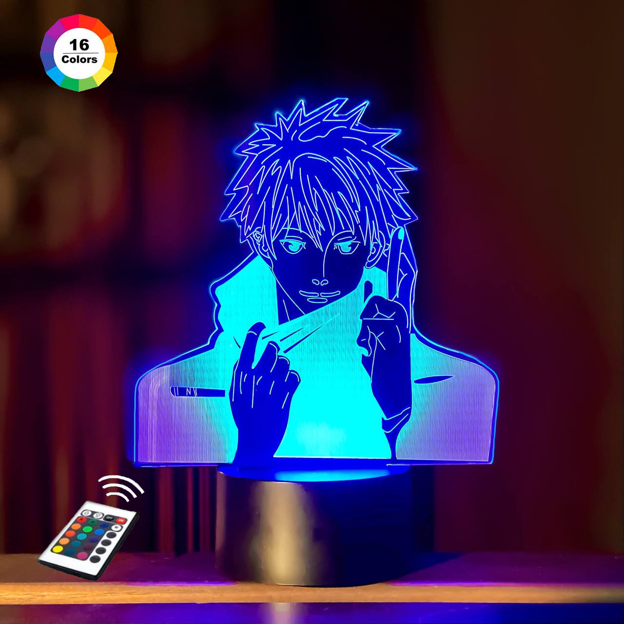 3D світильник нічник з пультом "Сатору Годжо-3" 3DTOYSLAMP