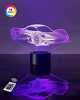 3D світильник нічник з пультом "Автомобіль 34" 3DTOYSLAMP
