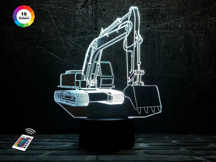 3D світильник нічник з пультом "Екскаватор" 3DTOYSLAMP