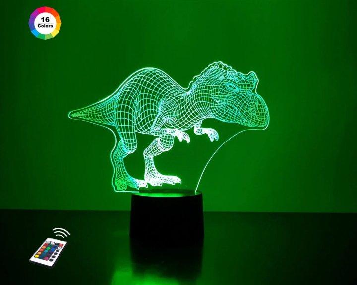 3D світильник нічник з пультом "Тиранозавр" 3DTOYSLAMP, фото 1